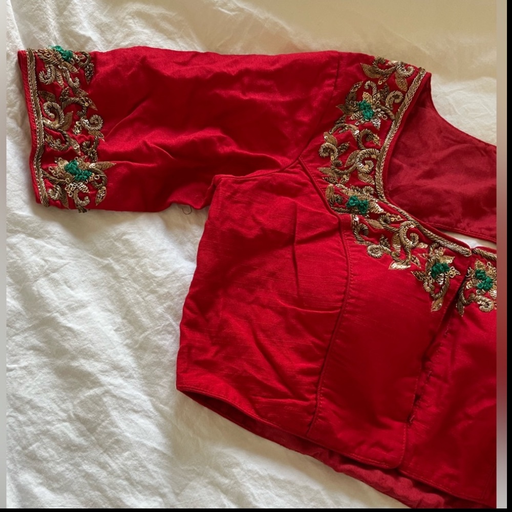 New designer heavy embroidered Indian Pakistani padded blouse for Sari & lehenga - Picture 10 of 10